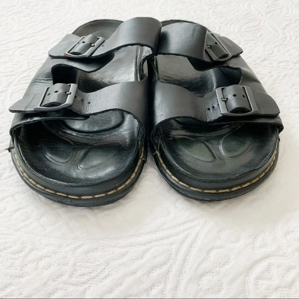 Dr. Martens Men's Leather‎ Double Strap Slide Sandals, Black
